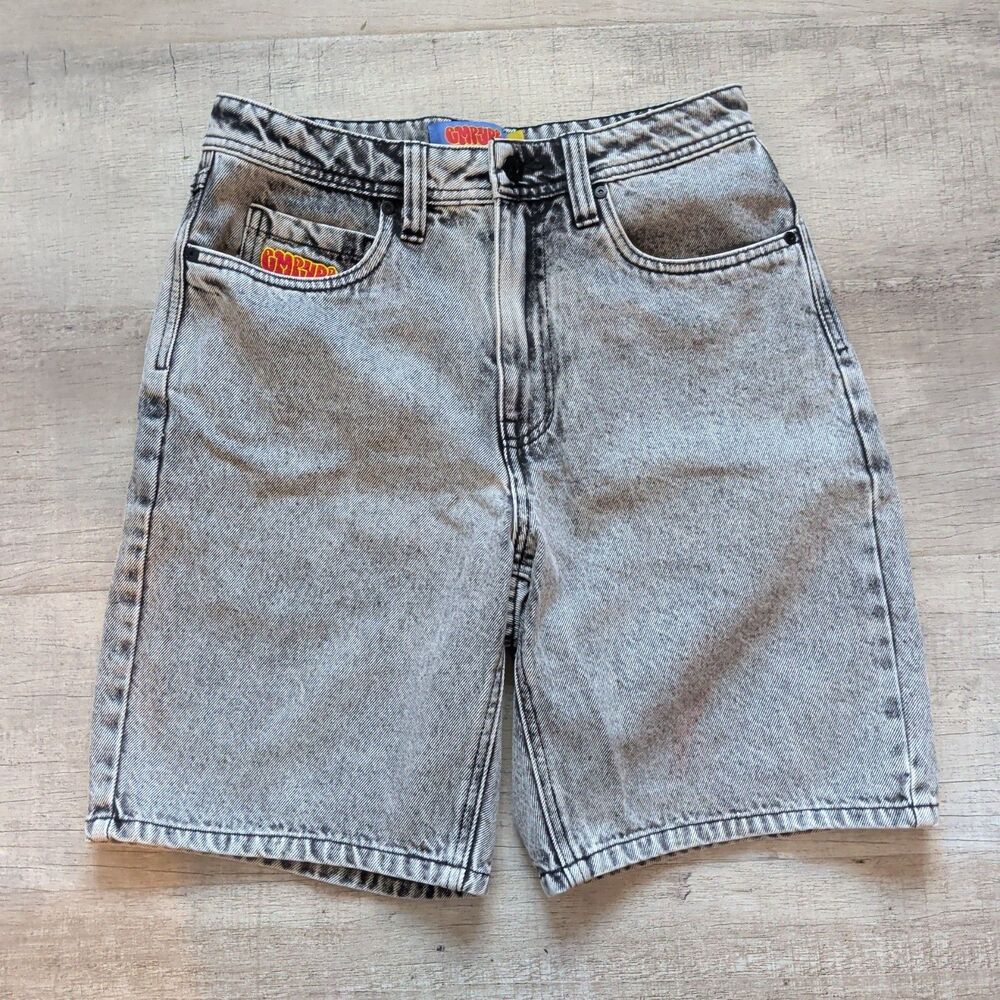 Empyre Relax Gray Acid Wash Denim Shorts Men’s 28 100% Cotton Y2K Skater Baggy